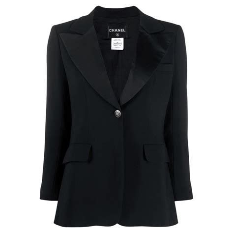 chanel black wool 2008 coat